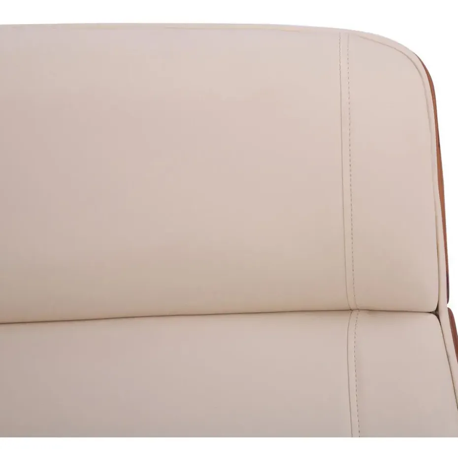 CLP Bureaustoel Varel chroom Frame - Kunstleer - walnoot/creme