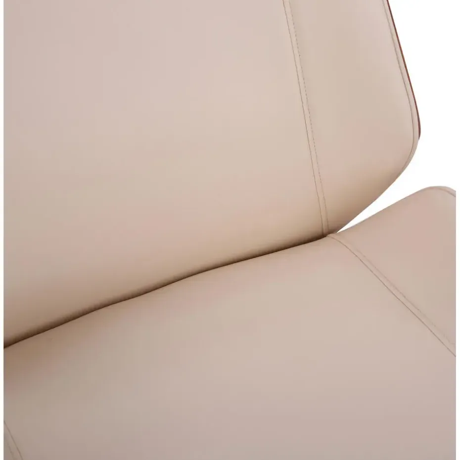 CLP Bureaustoel Varel chroom Frame - Kunstleer - walnoot/creme