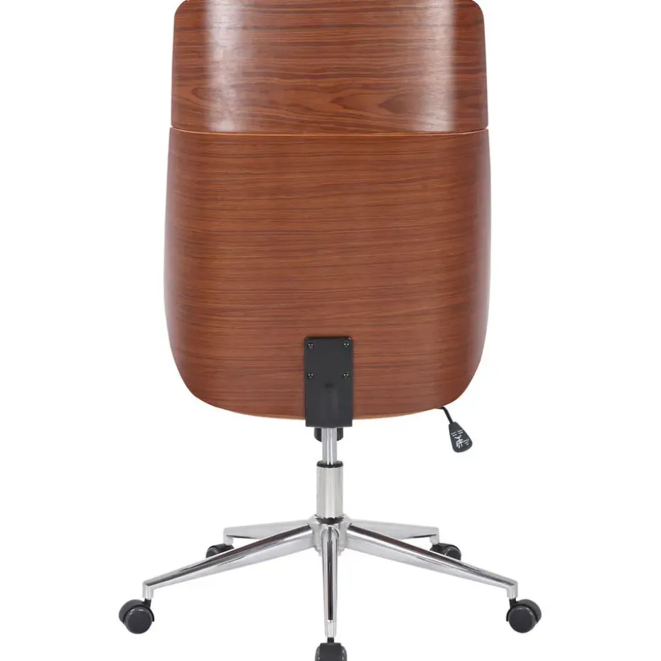 CLP Bureaustoel Varel chroom Frame - Kunstleer - walnoot/wit