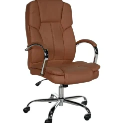 CLP Bureaustoel XXL Xanthos chroom Frame - Kunstleer - licht bruin