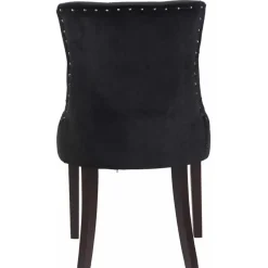 CLP Eetkamerstoel Aberdeen antiek Frame - Fluweel - zwart