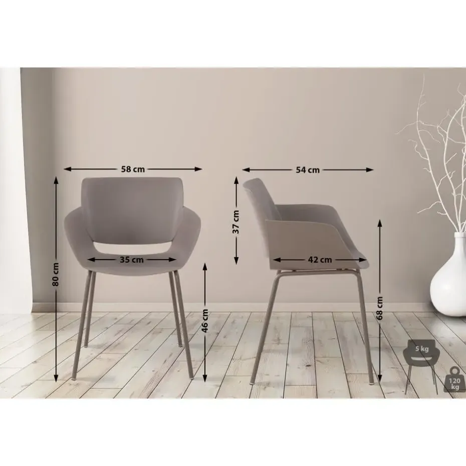 CLP Eetkamerstoel Alpena Kunststof - taupe