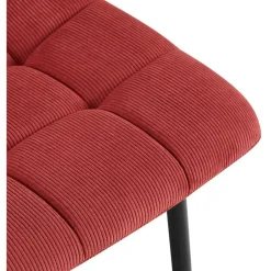 CLP Eetkamerstoel Antibes zwart Frame - Ribstof - bordeauxrood