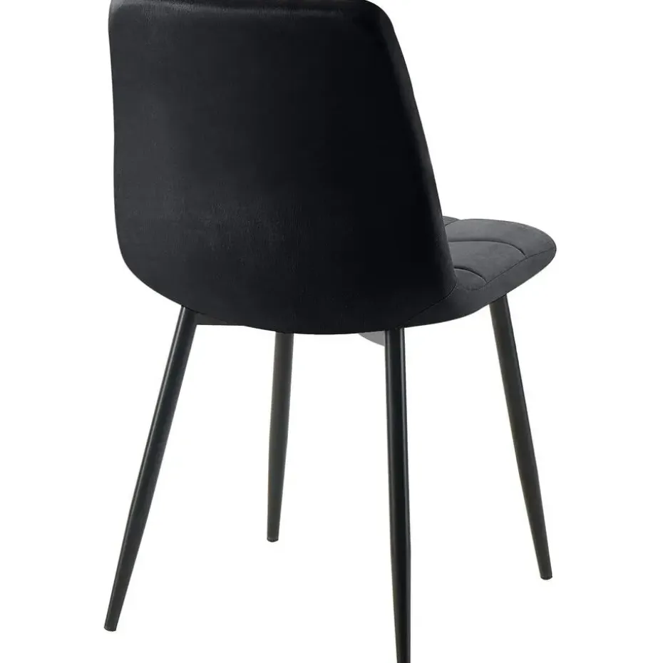 CLP Eetkamerstoel Antibes zwart Frame - Fluweel - zwart