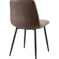 CLP Eetkamerstoel Antibes zwart Frame - Fluweel - bruin