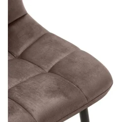 CLP Eetkamerstoel Antibes zwart Frame - Fluweel - bruin