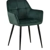 CLP Eetkamerstoel Emia zwart Frame - Fluweel - groen