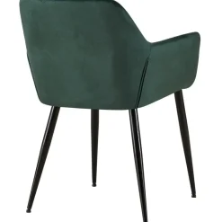 CLP Eetkamerstoel Emia zwart Frame - Fluweel - groen