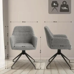 CLP Eetkamerstoel Merlinda Stof - grijs