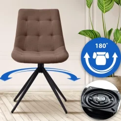 CLP Eetkamerstoel Merna zwart Frame - Stof - taupe