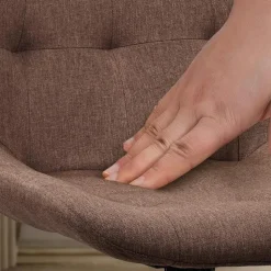 CLP Eetkamerstoel Merna zwart Frame - Stof - taupe