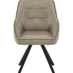 CLP Eetkamerstoel Pettuli zwart Frame - Stof - taupe