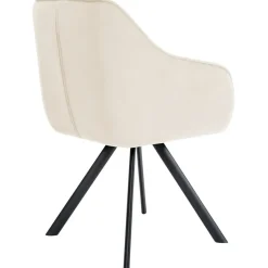 CLP Eetkamerstoel Russel zwart Frame - Fluweel - creme