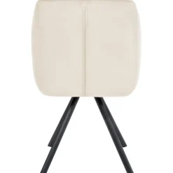 CLP Eetkamerstoel Russel zwart Frame - Fluweel - creme