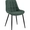CLP Eetkamerstoel Sardna zwart Frame - Ribstof - groen