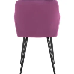 CLP Eetkamerstoel Shila zwart Frame - Fluweel - purper