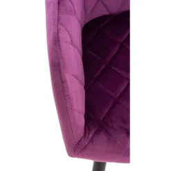 CLP Eetkamerstoel Shila zwart Frame - Fluweel - purper