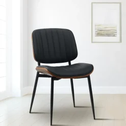 CLP Eetkamerstoel Tiffin Kunstleer - walnoot/zwart