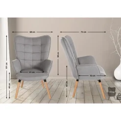 CLP Fauteuil Garding natura Frame - Stof - grijs