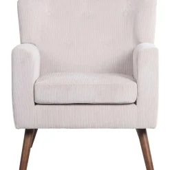 CLP Fauteuil Kioni bruin Frame - Ribstof - creme