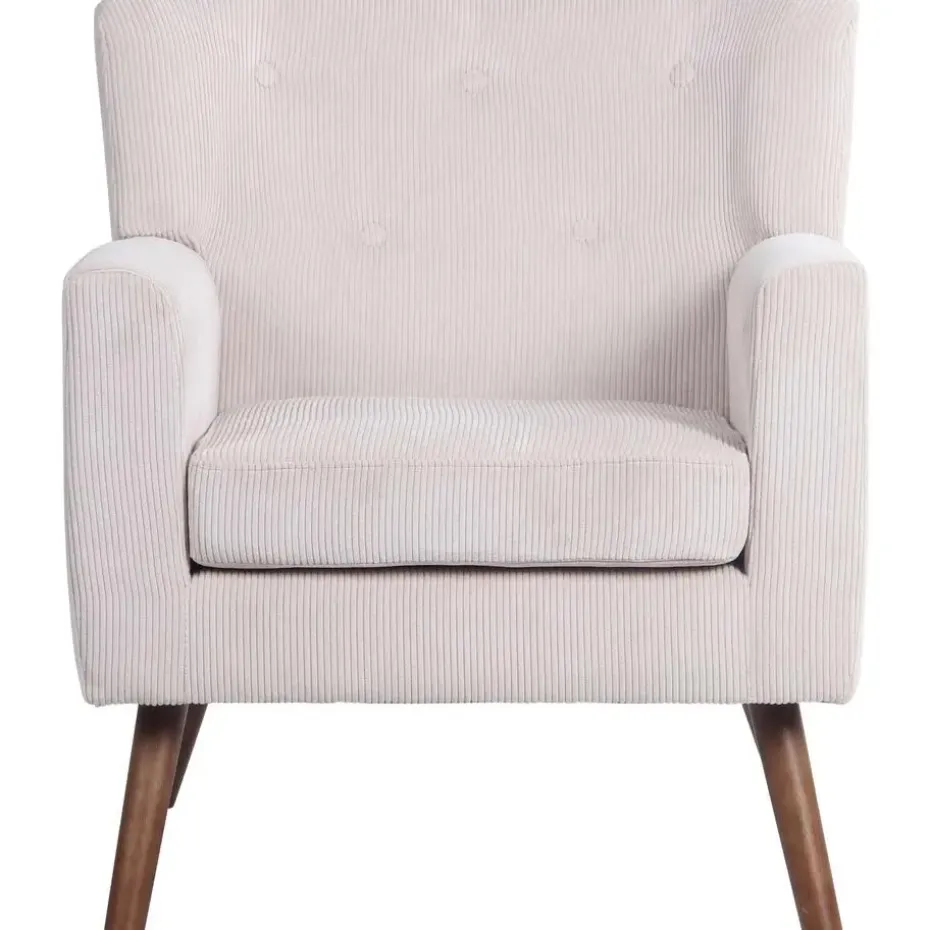 CLP Fauteuil Kioni bruin Frame - Ribstof - creme