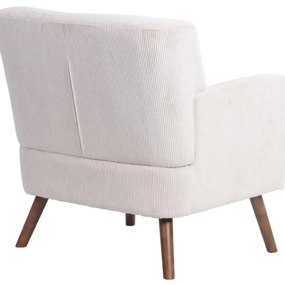 CLP Fauteuil Kioni bruin Frame - Ribstof - creme