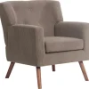 CLP Fauteuil Kioni bruin Frame - Ribstof - donkerbruin