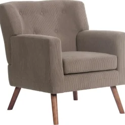 CLP Fauteuil Kioni bruin Frame - Ribstof - donkerbruin