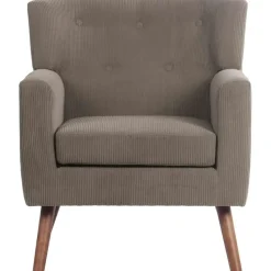 CLP Fauteuil Kioni bruin Frame - Ribstof - donkerbruin