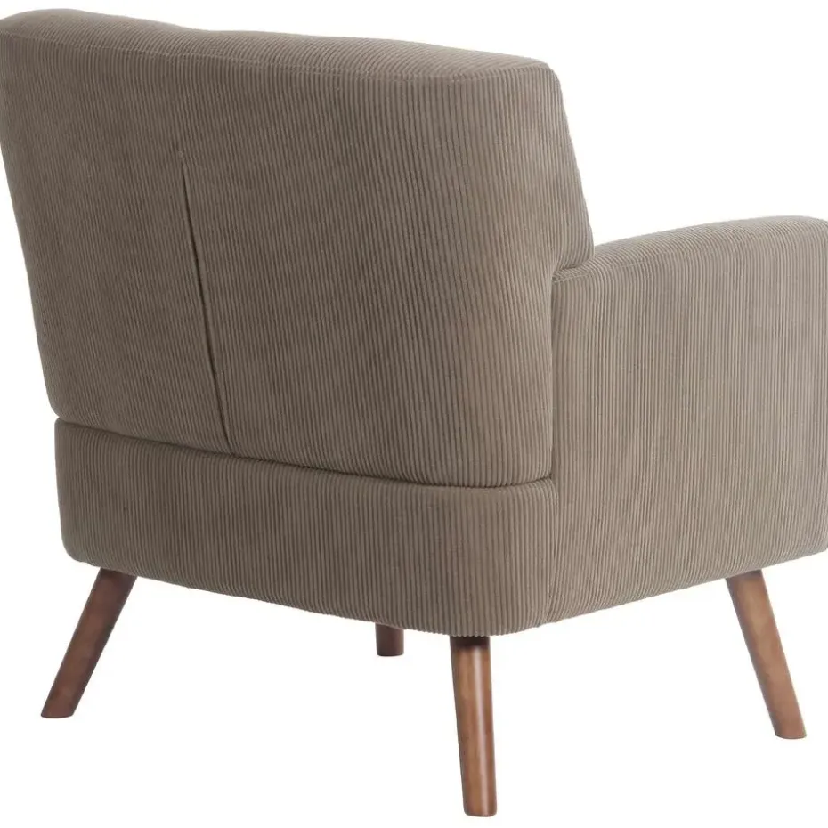 CLP Fauteuil Kioni bruin Frame - Ribstof - donkerbruin