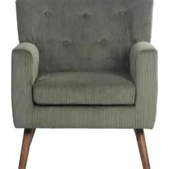 CLP Fauteuil Kioni bruin Frame - Ribstof - groen