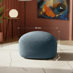 CLP Hocker Alfrisa Stof - donkergrijs