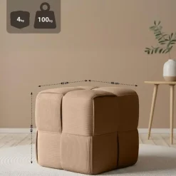 CLP Hocker Forinta Ribstof - taupe