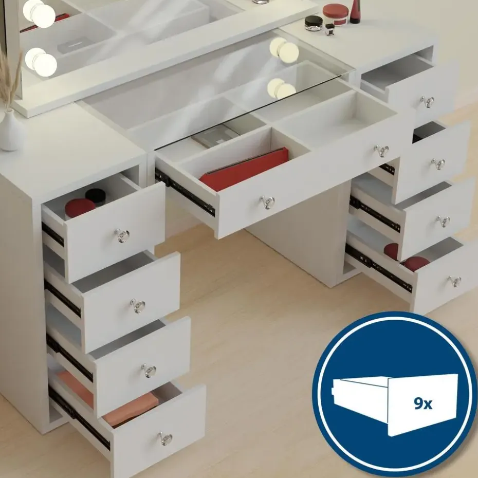 CLP Kaptafel Tiline wit Frame - Hout - wit