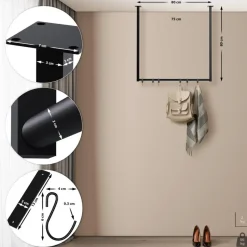 CLP Kledingrek Fenton 80x80x7 cm - zwart