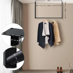 CLP Kledingrek Fenton 60x100x7 cm - zwart