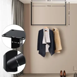 CLP Kledingrek Fenton 80x120x7 cm - zwart