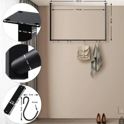 CLP Kledingrek Fenton 80x120x7 cm - zwart