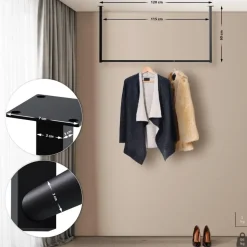 CLP Kledingrek Fenton 60x120x7 cm - zwart