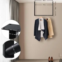 CLP Kledingrek Fenton 60x80x7 cm - zwart