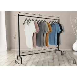 CLP Kledingrek Lara 120x150x38 cm - zwart