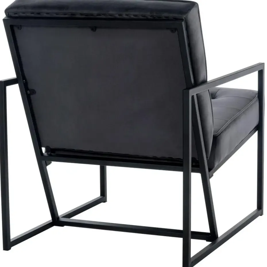 CLP Lounger Avon zwart Frame - Fluweel - grijs