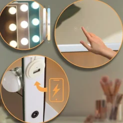 CLP Make-up spiegel Murrieta Kunststof - wit