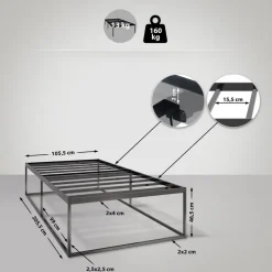 CLP Metalen bed Scala 200x100x46 cm - Zwart