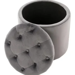 CLP Poef Pantin zwart Frame - Fluweel - grijs