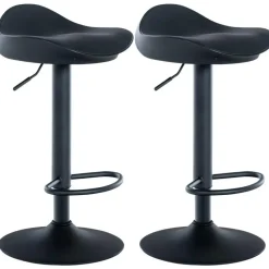 CLP Set van 2 Barkruk Alisson zwart Frame - Kunstleer - zwart