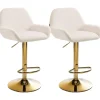 CLP Set van 2 Barkruk Braga goud Frame - Fluweel - creme