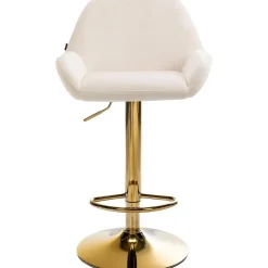 CLP Set van 2 Barkruk Braga goud Frame - Fluweel - creme