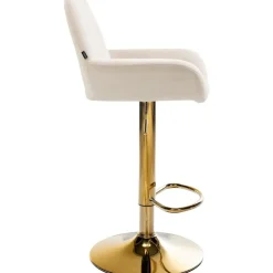 CLP Set van 2 Barkruk Braga goud Frame - Fluweel - creme