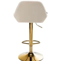 CLP Set van 2 Barkruk Braga goud Frame - Fluweel - creme